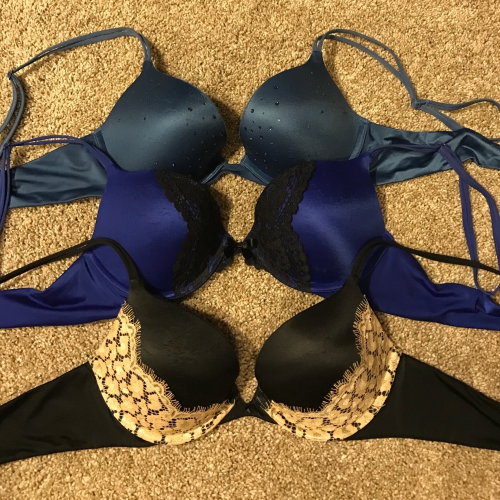 Set of 3 Victoria's Secret push up bras 34B