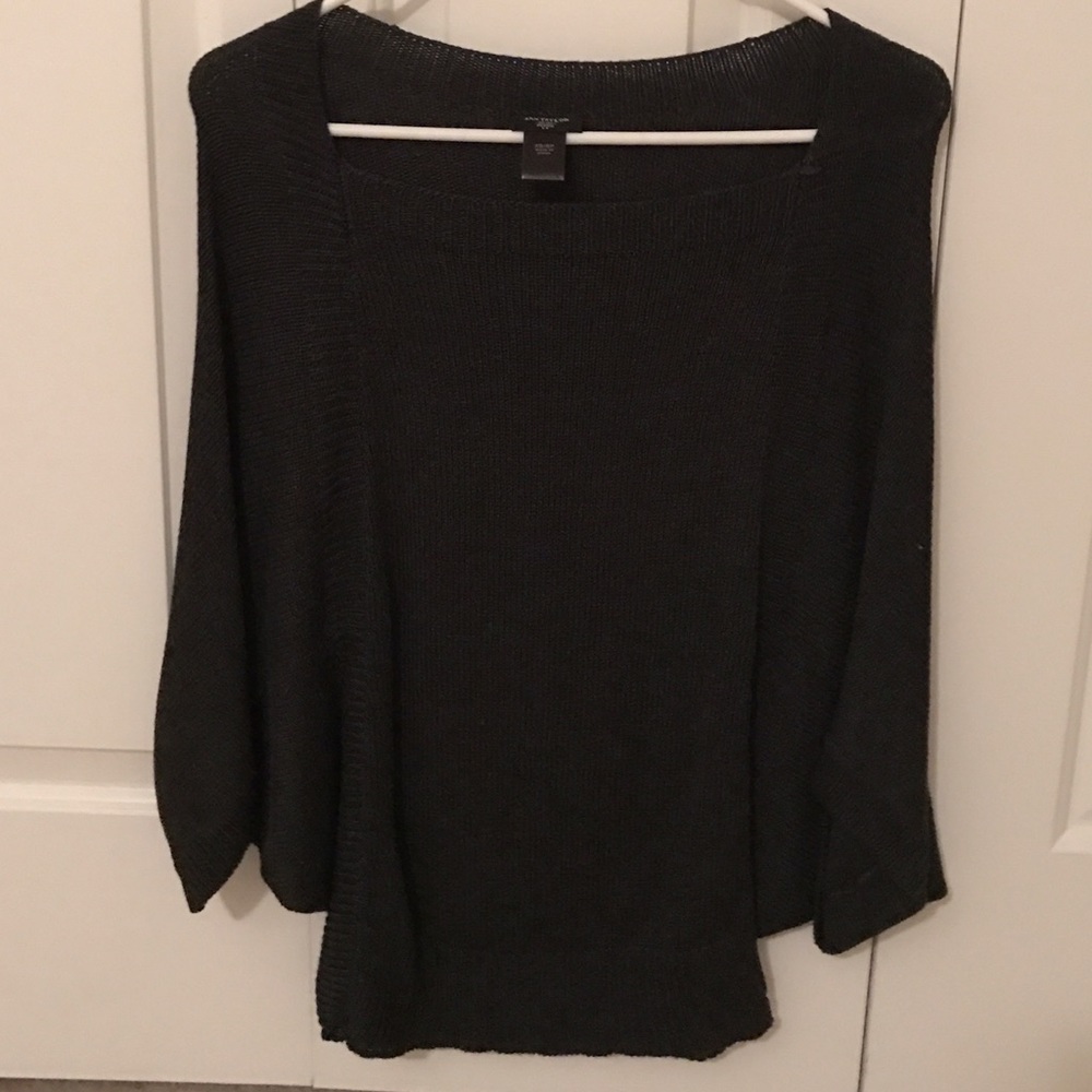 Ann Taylor Grey Dolman Sleeve Top
