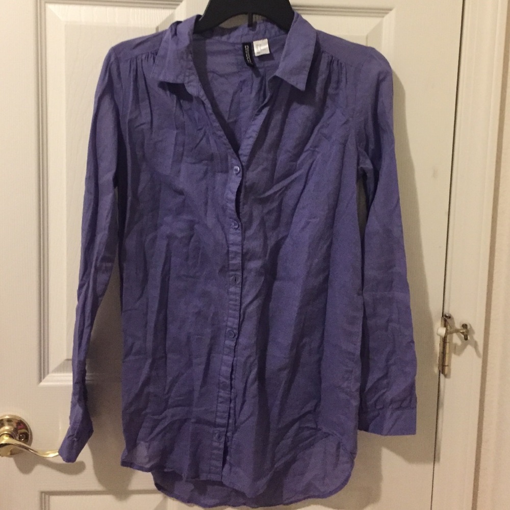 Purple H&M Oversized Bottom down Shirt - Size 4