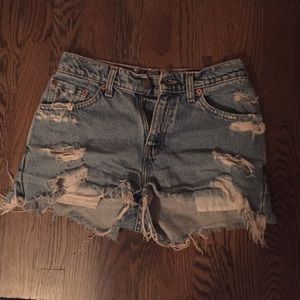 High wasted jean shorts