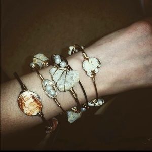 Set of 5 handmade bangles with all natural stone