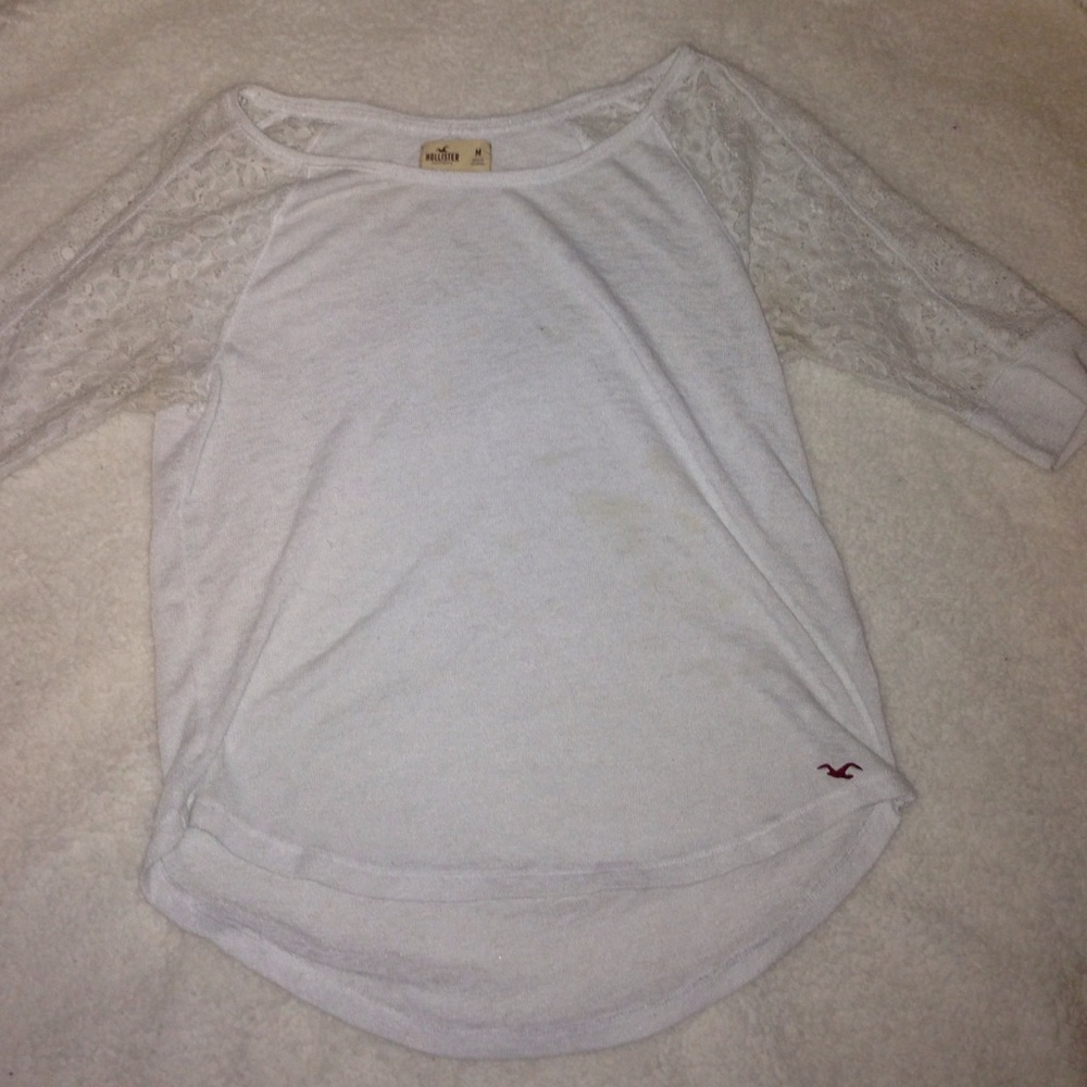 Hollister laced quarter sleeve top