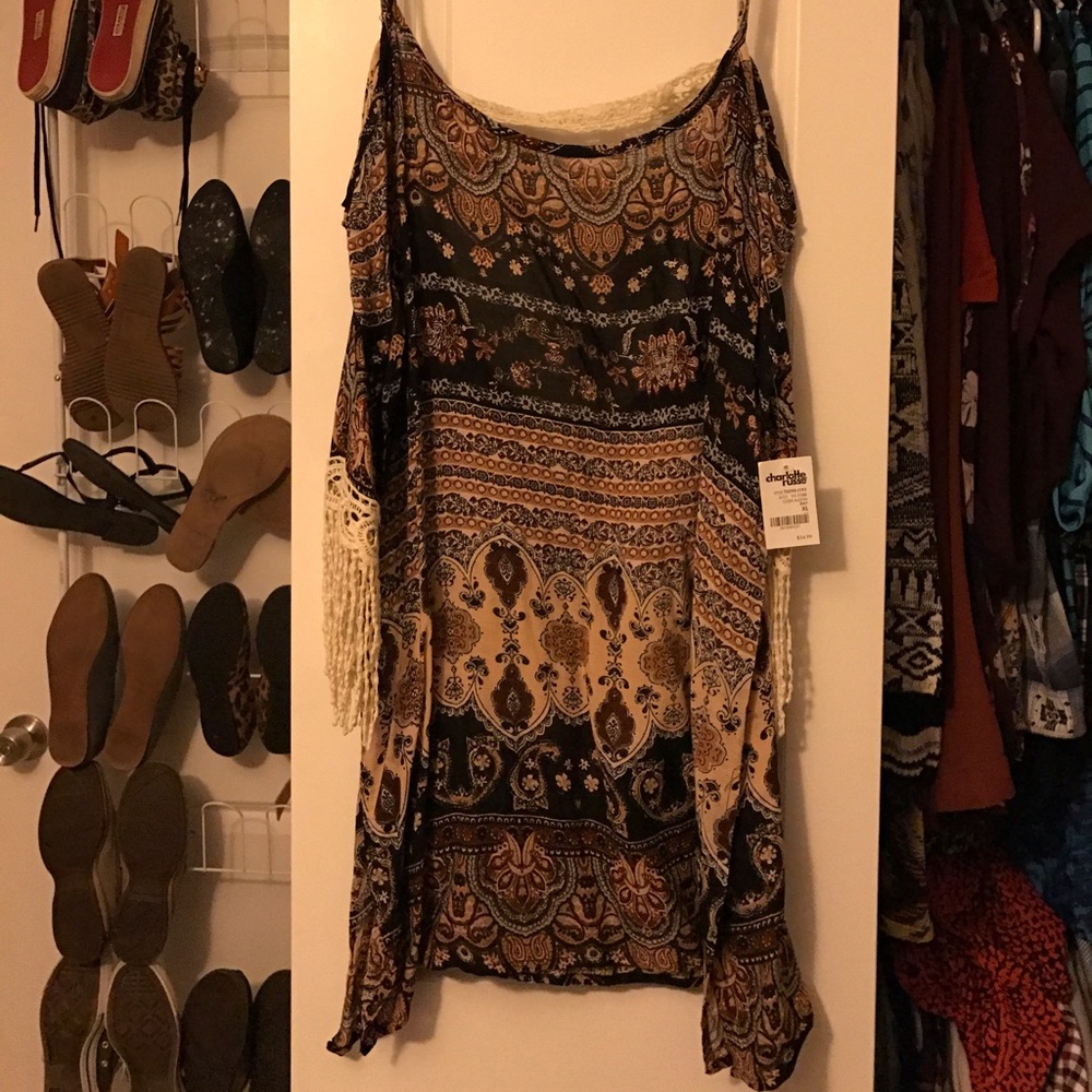 Tribal print 3/4 sleeve tank top