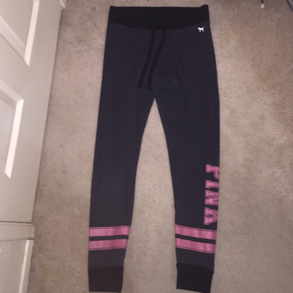 Vs Pink Joggers Sweatpants Begonia Pink and Grey
