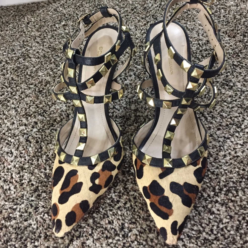 Bcbgeneration rockstud darron leopard heels