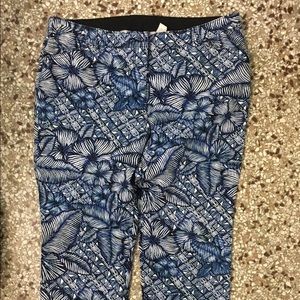 Chico's So Slimming blue floral crop pants Sz: 2.5