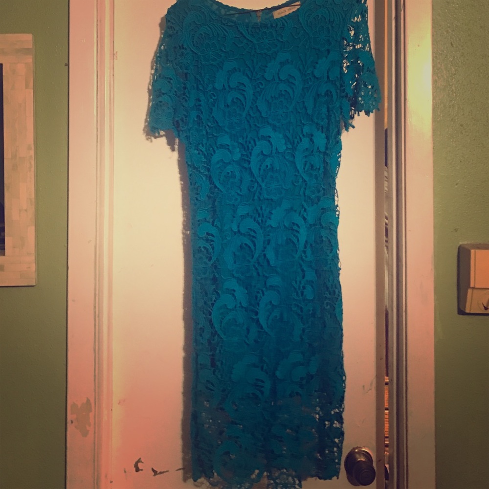 Black Swan lace aqua cocktail dress
