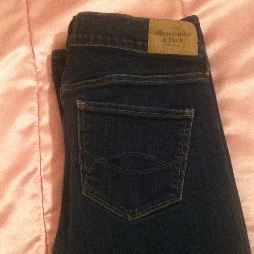 Medium dark wash A&F boot cut jeans