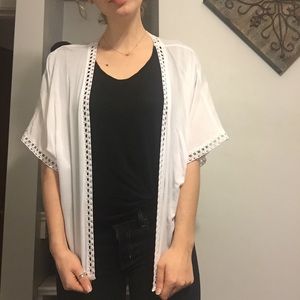 American Eagle White Cotton Kimono