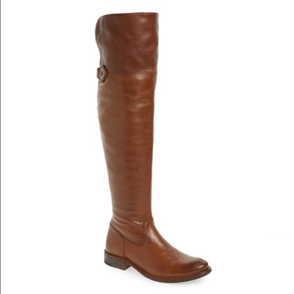 FRYE Shirley Over the Knee Brown Leather Boots 6