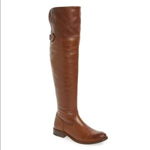 FRYE Shirley Over the Knee Brown Leather Boots 6