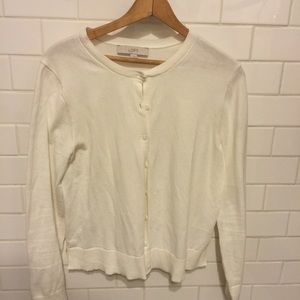 Ann Taylor LOFT White Cardigan
