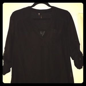 Maurices 3/4 sleeve black v-neck blouse