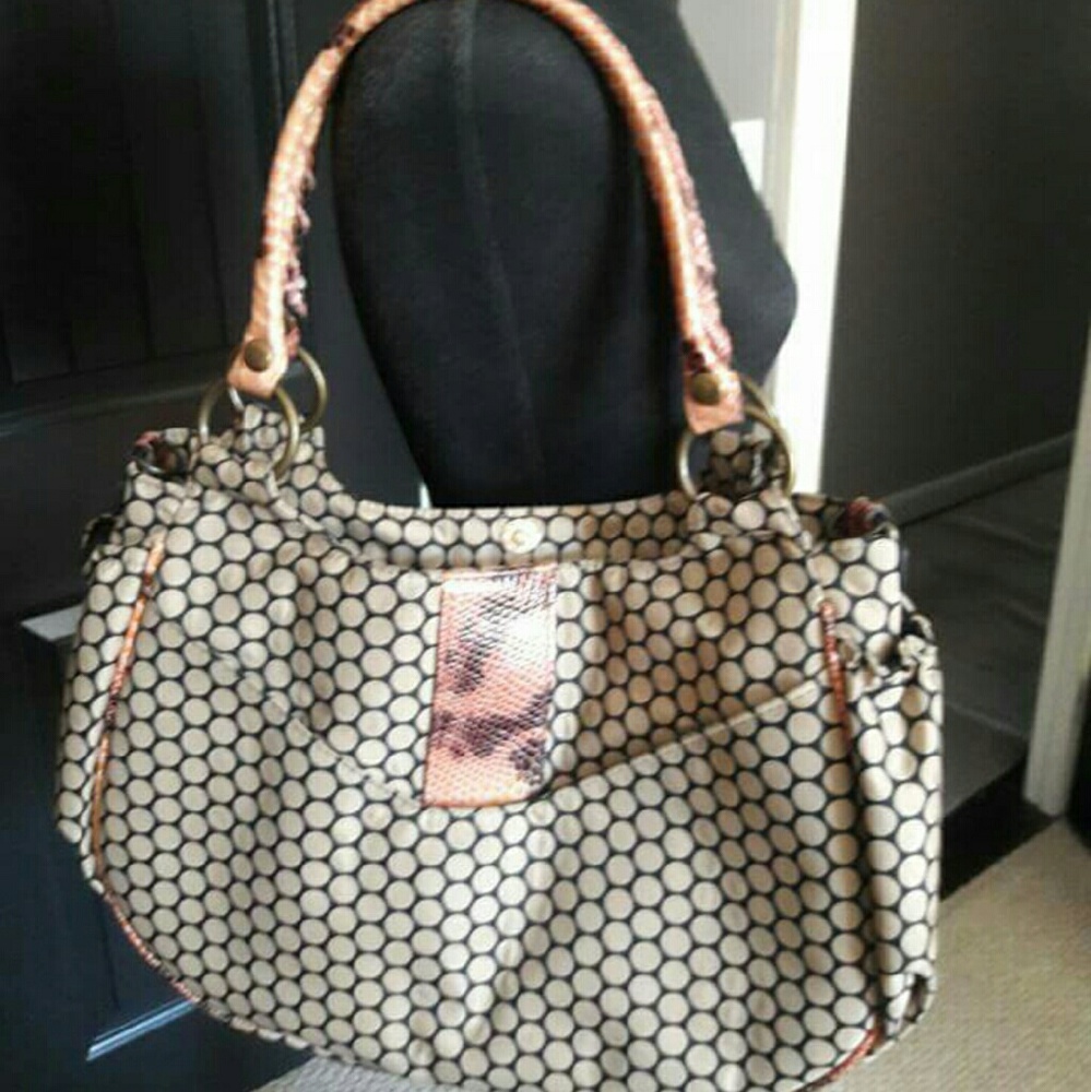Mia Bossi Alisa Diaper Bag pink snakeskin
