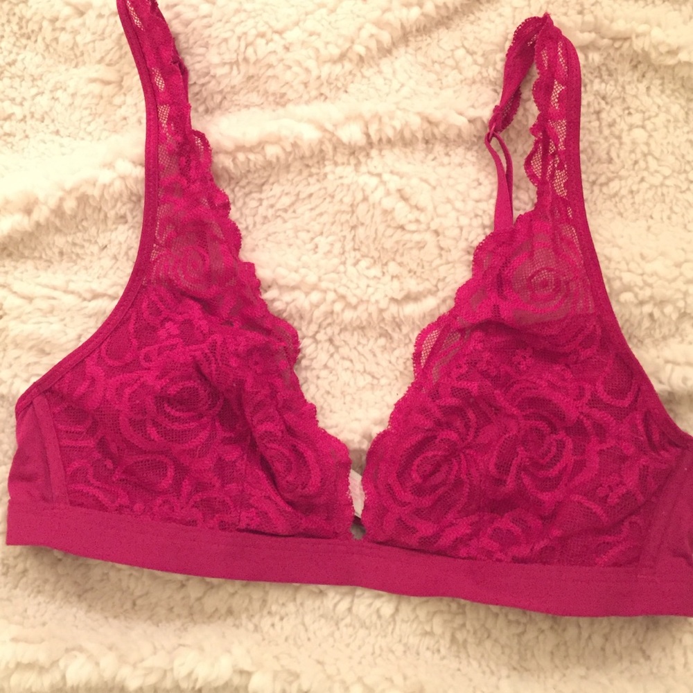 Pink lace bralette