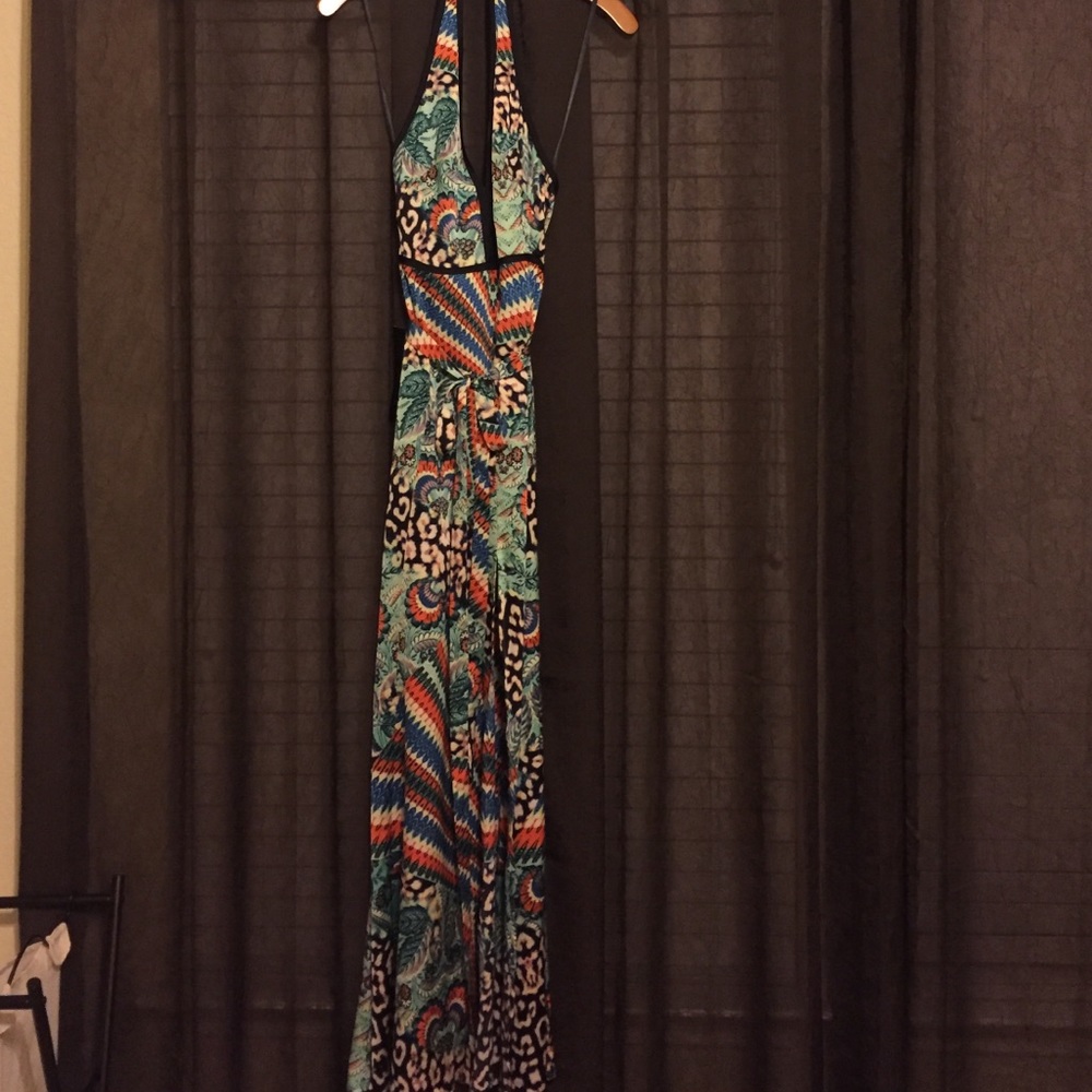Multicolor print maxi dress