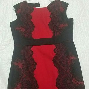 Red lace dress