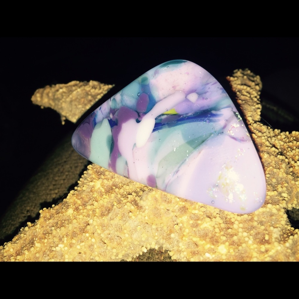 Beautiful Dichroic Glass Pin Brooch ARTIST