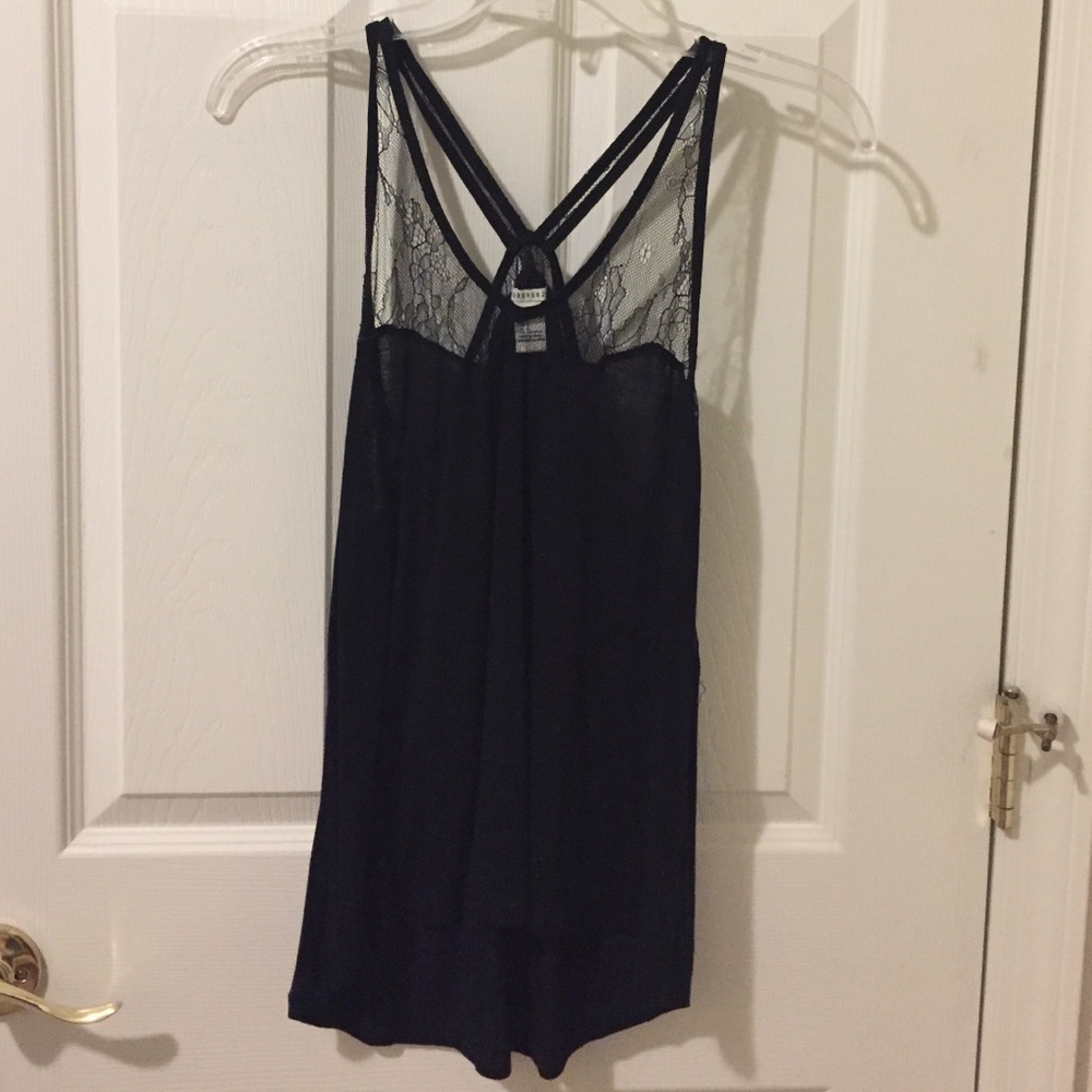 Black Forever 21 Lace Tank Top - Size S