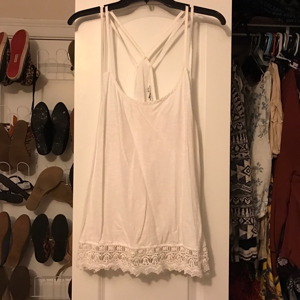White racer back tank top from AE