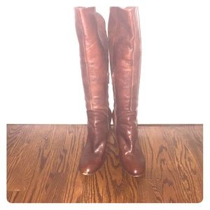 Nine West brown leather heeled boots