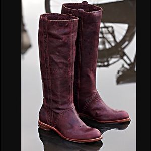 Lucky Penny Plum Wine leather boots