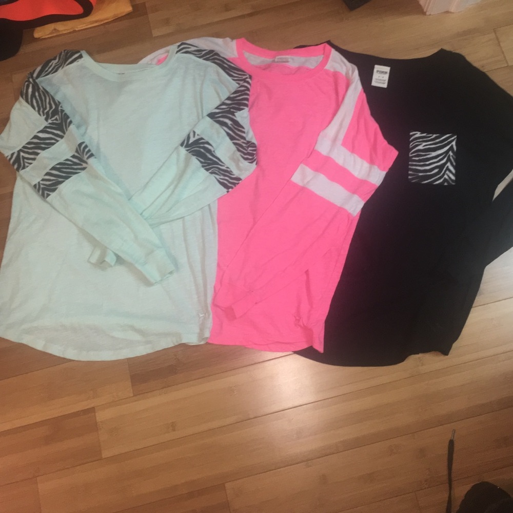 3 long sleeve Pink shirts💎