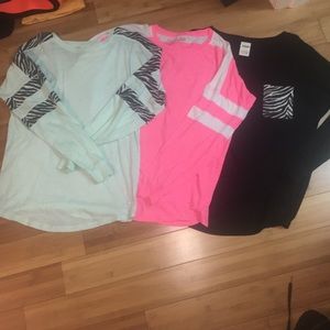 3 long sleeve Pink shirts💎