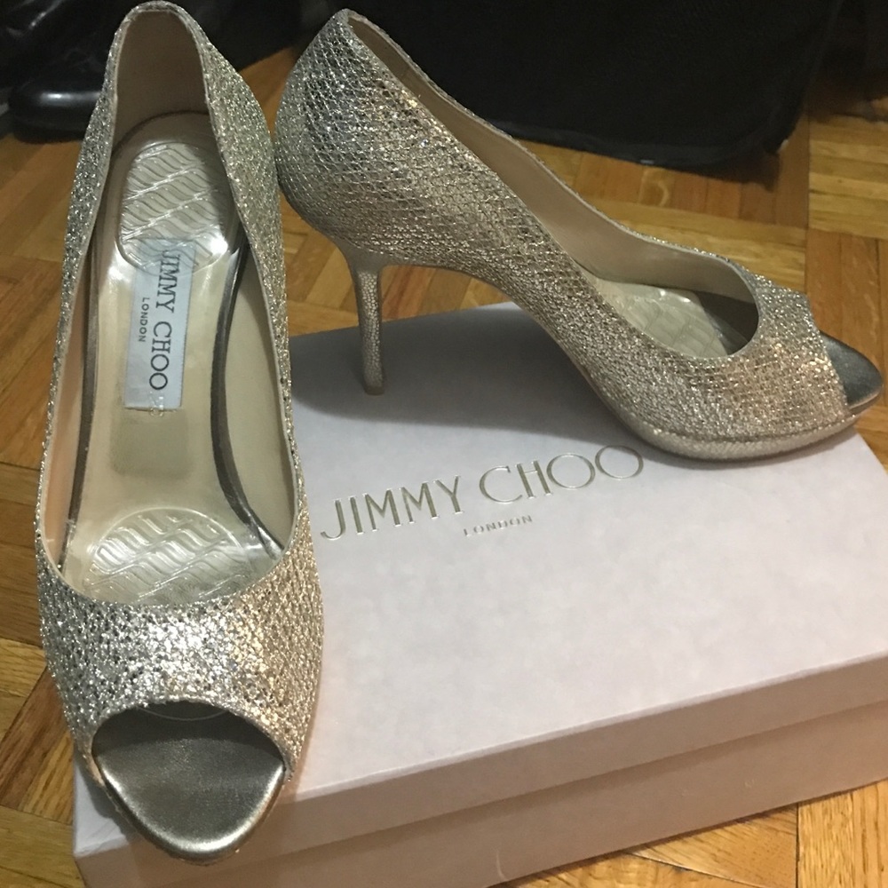 Jimmy Choo pumps - Glitter Fabric Champagne