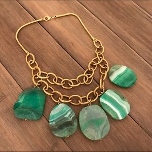 Anthropologie Green Stone Statement Necklace
