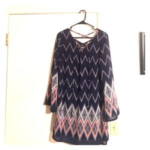 Cute navy blue and pink dress