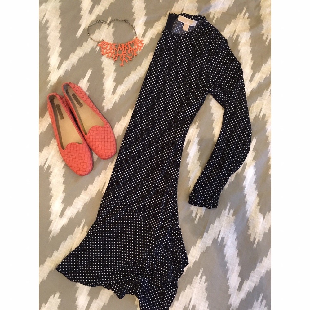 Micheal Kors Polka Dot Matte Jersey Dress