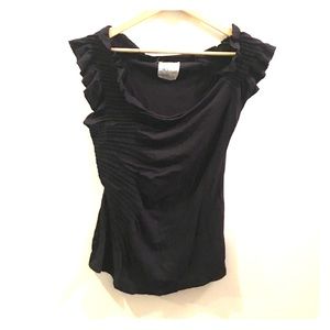 Anthropologie Navy Pleated Top Blouse size small Anthropologie Navy Pleated Top Blouse size small