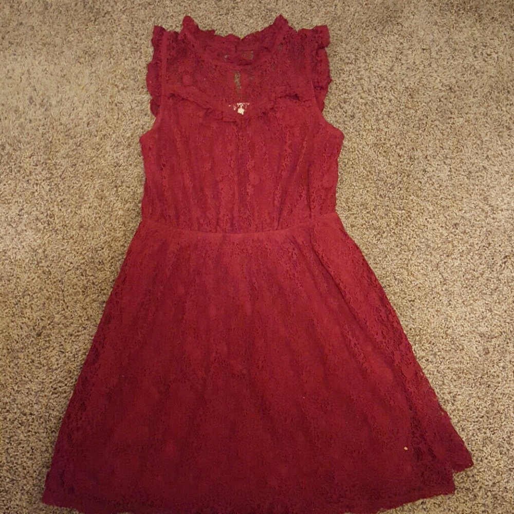 Monteau red lace dress