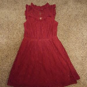 Monteau red lace dress