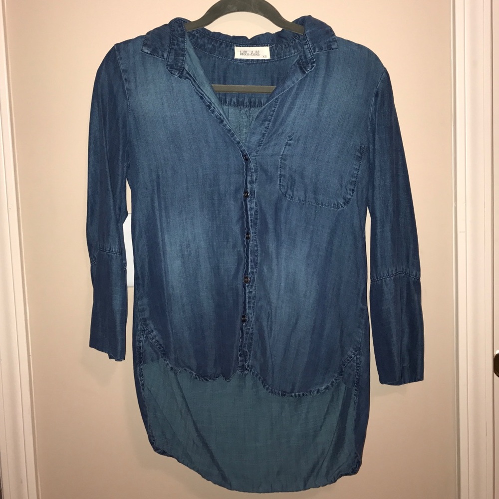 NWOT Bella Dahl Denim top shirt - Picture 2 of 4