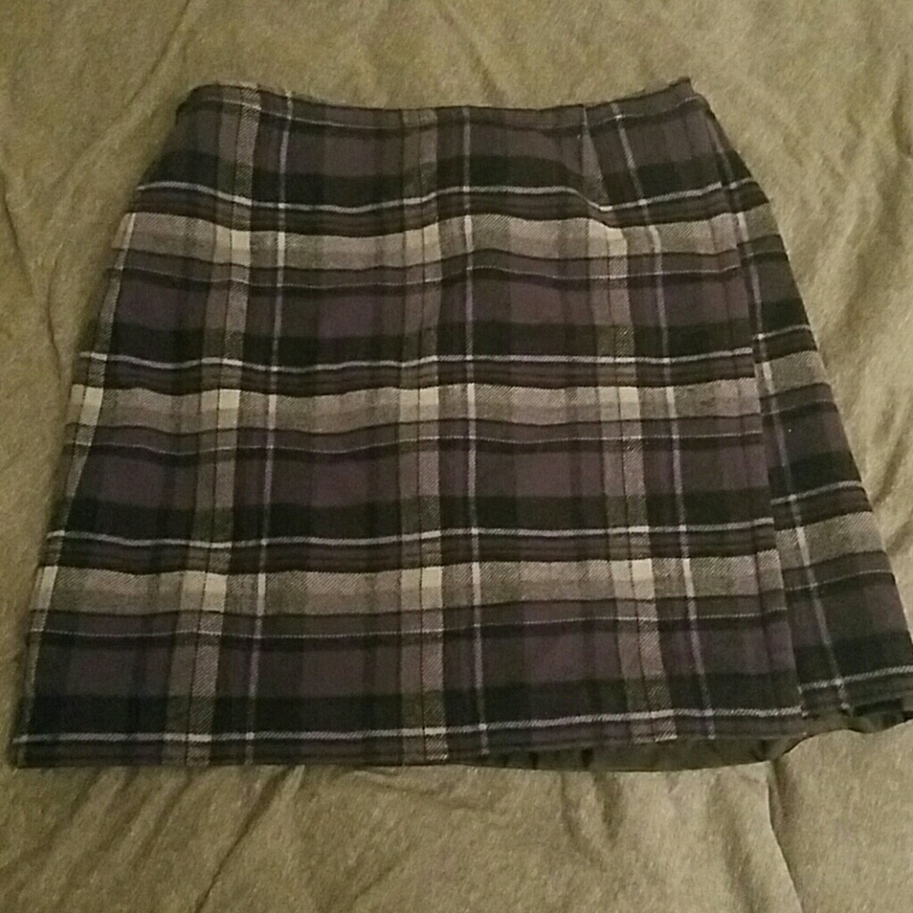 Gorgeous Style & Co. purple plaid wool wrap skirt