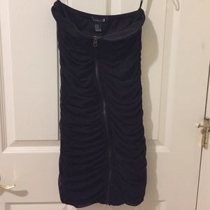 Black Forever 21 Zipper Tube Top Dress - Size M