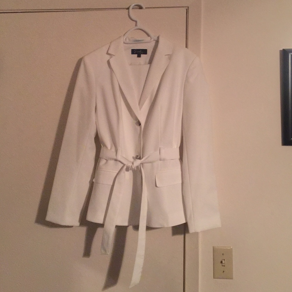 White pants suit and blazer