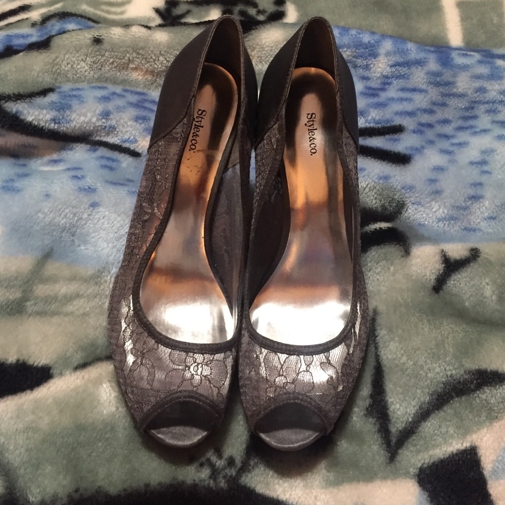 Grey Style&Co. lace Pumps.