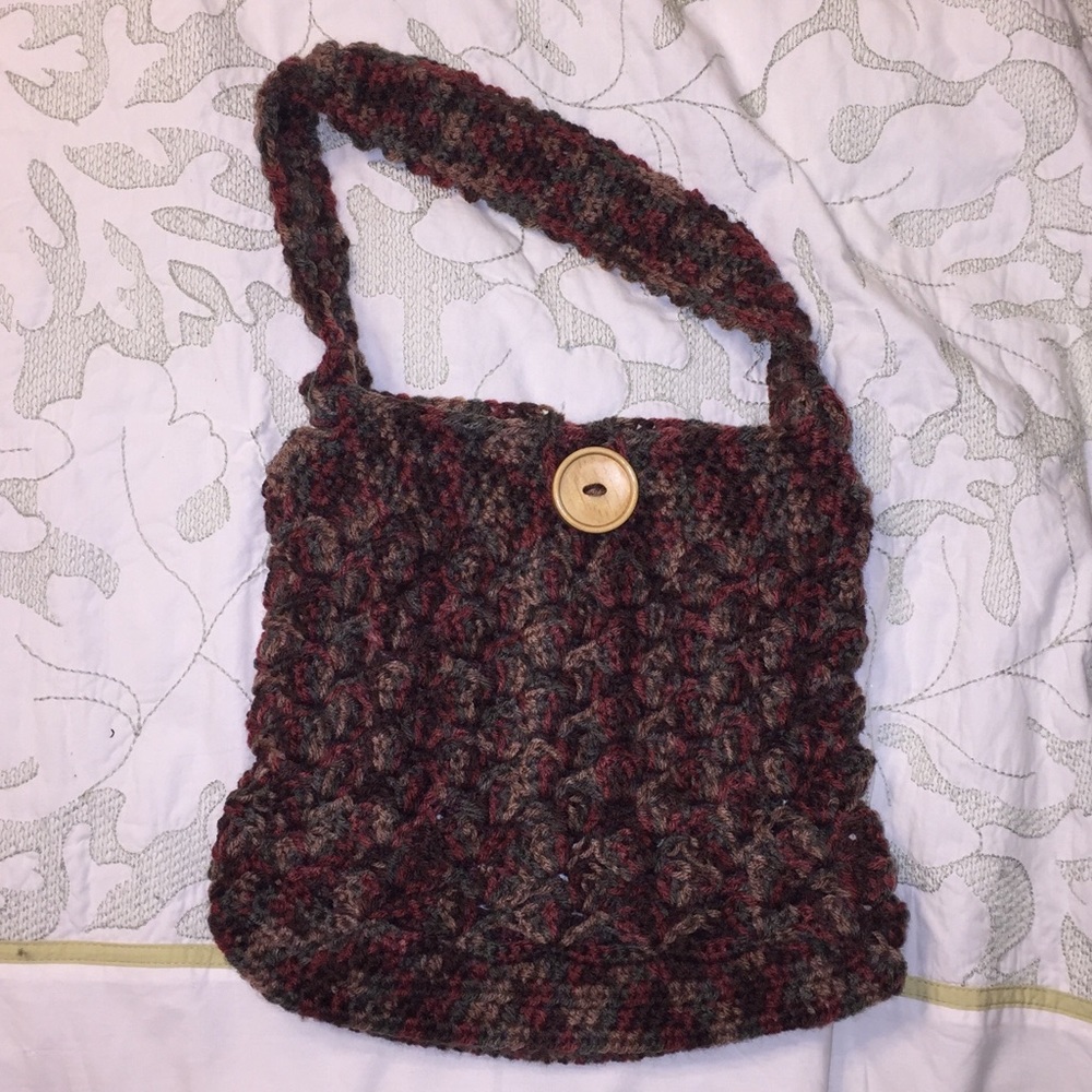 HANDMADE.  Crocheted Rockskipper Bag.