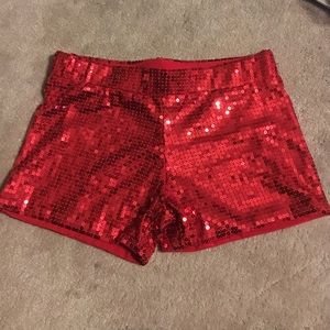 SPIRIT HALLOWEEN-red sequin costume shorts