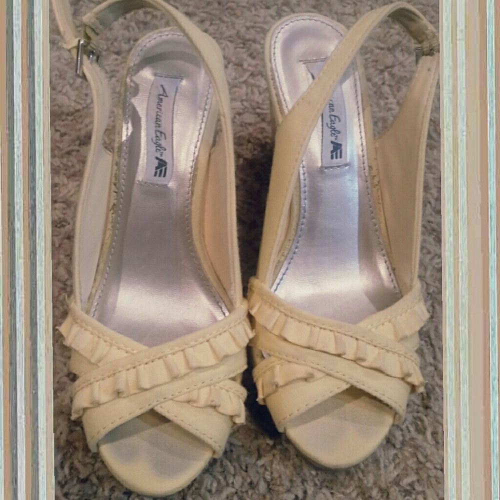 Vibrant Yellow Slingback Wedge Heel