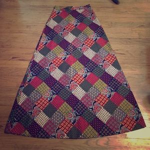 Vintage patchwork paisley maxi skirt