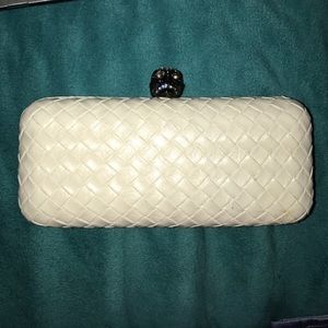 White Clutch with Skeleton Clip