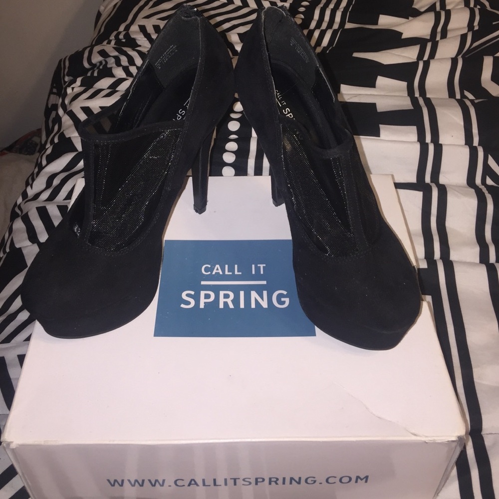 Call it spring velvet black heels