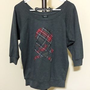 Rue21 Plaid Skull Print Sweater