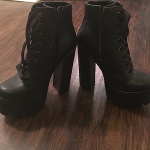 Black combat boot heels