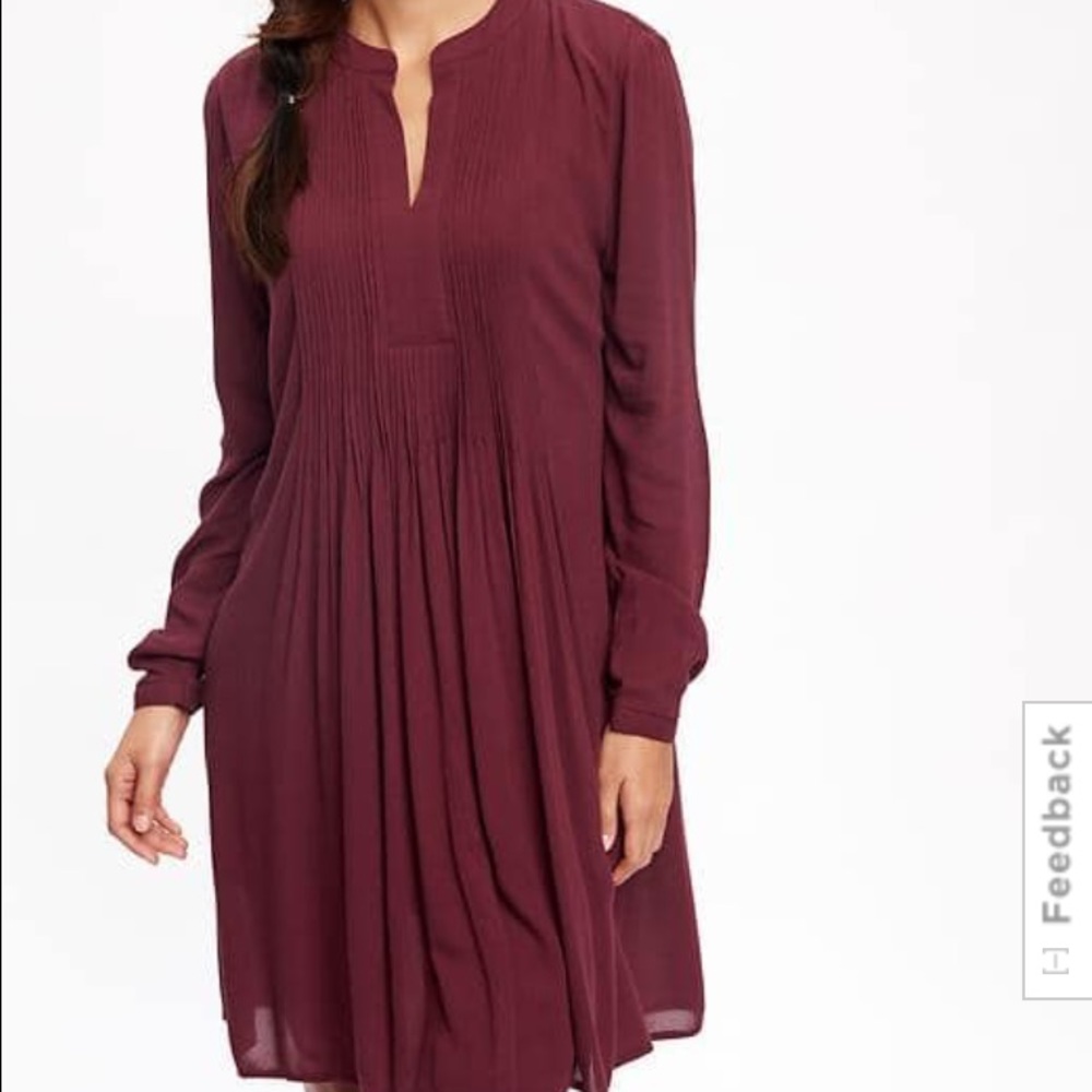Maroon NWT pintuck dress