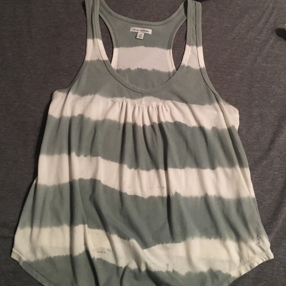 Green and White Striped Tank